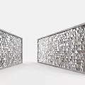 Modern Interior Feature Wall With Triangular Geometric Patterns And Metallic Texture 3d model