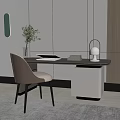 Modern Desk Chair Desk Computer Desk 3d model