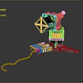 Yellow And Gray Mechanical Device With Base Control Box And Connecting Cable