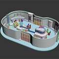 Space Station Interior Featuring White Module Blue Floor Equipment Seats And Orange Details