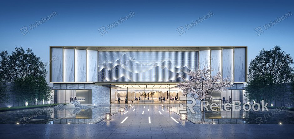 New Chinese-style Sales Office Building model