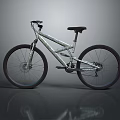 Modern Mountain Bike With Metallic Frame Black Wheels And Suspension Fork