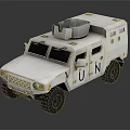 White UN Armored Vehicle With Roof Mounted Equipment And Military Design