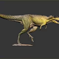 Yellow Spotted T Rex Dinosaur Model in Dynamic Standing Pose on Rock Base 3d model
