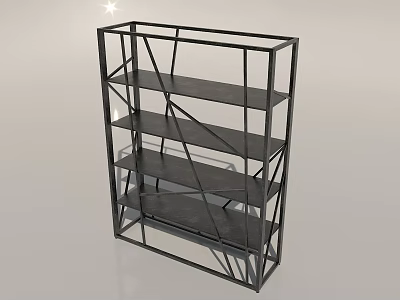 Modern Metal Display Shelf With Multi Tier Storage Structure For Retail Stores 3d model