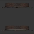 Pair of Dark Rustic Wooden Frames With Metal Accents And Worn Texture
