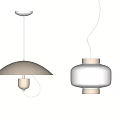 Modern Minimalist White Pendant Lights With Two Different Designs For Home Interior 3d model