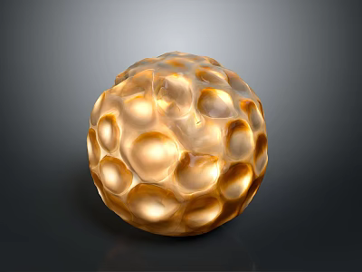 Golden Textured Pitted Sphere Decorative Household Ornament For Home Living Space 3d model