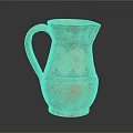 Traditional Handcrafted Clay Jug With Geometric Patterns And Handle For Household Use