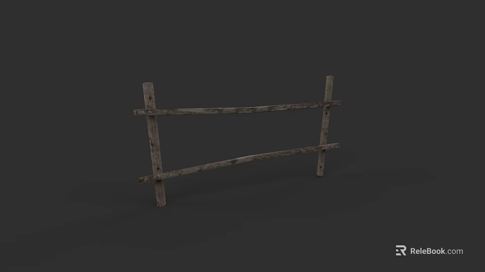 Rustic Wooden Fence With Crossed Slats And Natural Wood Finish 3d model 