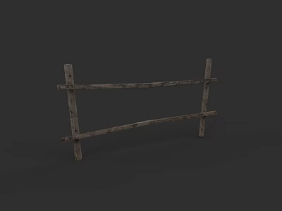 Rustic Wooden Fence With Crossed Slats And Natural Wood Finish 3d model