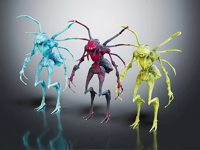 Modern game character spider creature sci-fi spider 3d model