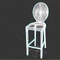 Modern Black Bar Stool With Round Backrest And Square Seat Design