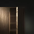 Modern Wooden Double Door Wardrobe With Walnut Texture And Metal Frame