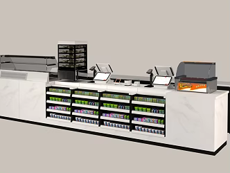 Modern shelf display cabinet cash register kwantung cooking cash register equipment sausage machine steamer 3d model