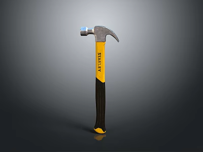 Stanley Claw Hammer With Yellow And Black Handle For Household Use 3d model