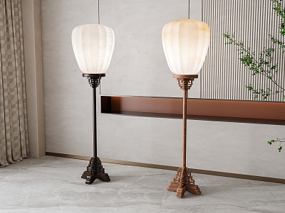 Solid wood floor lamp combination model