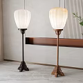 Solid wood floor lamp combination 3d model