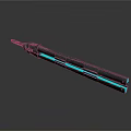 Tactical Weapon With Black Body And Teal Accents In Modern Design