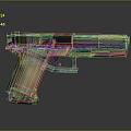 Modern Tactical Pistol Design With Metallic Body And Patterned Grip