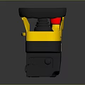 Yellow And Black Industrial Remote Control With Dual Joysticks Red Button And Control Panel 3d model