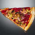 Delicious Fresh Pizza Slice Topped With Pepperoni Mushrooms Onions And Green Peppers