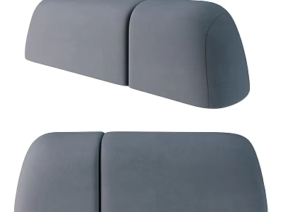 Modern Gray Upholstered Sofa Bench With Comfortable Double Seat Design 3d model