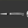 3D Rendered Modern Military Missile Featuring Sleek Metallic Body And Rocket Propeller Design