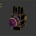 Vintage Black Rolleiflex Camera With Leather Surface Lens And Viewfinder
