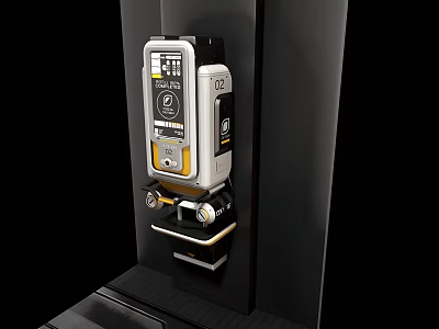 Professional Medical Device with Digital Display Control Buttons Mounted on Black Panel and Modern Design 3d model