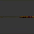 Ornamental Sword With Golden Decorations Red Gemstone Red Hilt And Sharp Blade