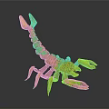 Orange Scorpion Reptile 3D Model With Detailed Textured Exoskeleton On Gray Background