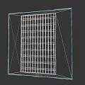 Modern Metal Gate With Grid Pattern And Geometric Design Structure 3d model