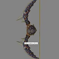 Bow Weapon with Intricate Purple Red Decorative Patterns and Central Orb Design 3d model