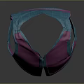 Purple And Teal Sleeveless Vest With White Buttons For Daily Wear