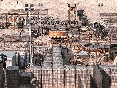 Modern Military Base Military Base Tank Tent 3d model
