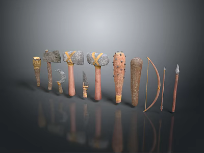 Stone Axe Stone Age Original Tool Original Weapon Stone Hammer Warhammer Cartoon Hammer 3d model