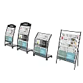 Metal Frame Mobile Magazine Display Racks With Multiple Shelves Holding Magazines 3d model