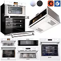 Stylish Modern Kitchen Appliances Featuring Ovens Microwaves And Built In Units