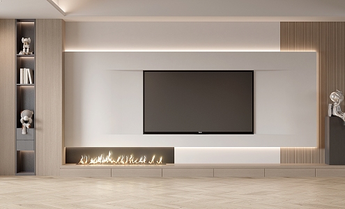 Modern TV background wall 3d model