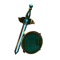 weapon sword shield game equipment sword shield cold weapon 3d model