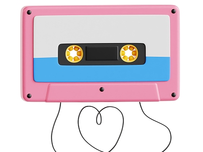 Modern Tape Music Player Cartoon Tape 3d model