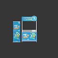 Blue Milk Life Promotion Stand With Product Displays And Brand Logo