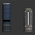Military Tactical Weapon Parts With Black Textured Body And Silver Green Top Design