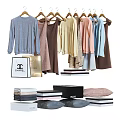 Modern Glass Door Wardrobe With Hanging Clothes Drawers And LED Lighting