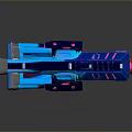 Futuristic Toy Gun With Vibrant Blue Pink And Orange Accents