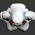 Woman with Teal Hair Red Horns and White Top Character Design