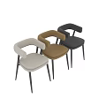 Modern Stylish Upholstered Dining Chair With Padded Seat And Sleek Metal Legs In Various Colors