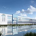 Factory building 3d model