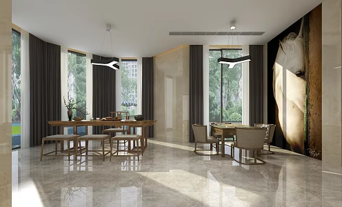 New Chinese Entertainment Room Tea Room Chess and Card Room 3d model